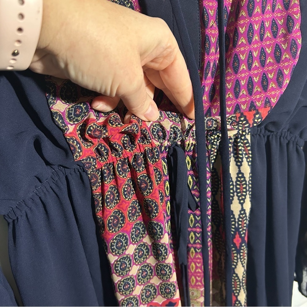 Maeve Anthropologie Rosalie Peasant Boho Chic Tie Waist Dress Size Small - Picture 11 of 15